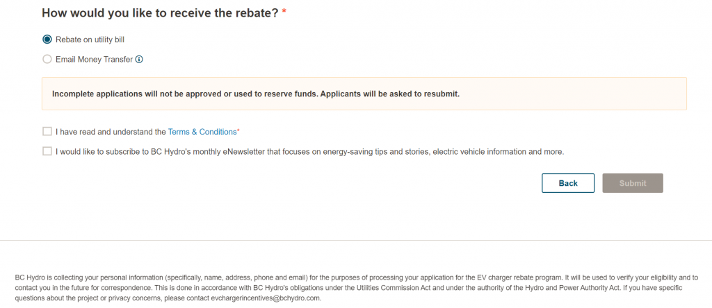 Rebate Application - Step 4